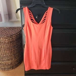 Mini cotton dress, low back